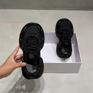 Black Warrior Dad Shoes Women's 2024 New Style Mesh Summer Ins Breathable Sports Shoes Casual Thick Sole Versatile Heightening