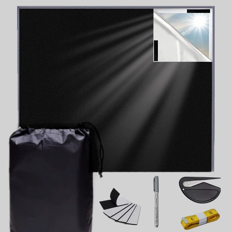 Amazon 420D Oxford Fabric Full Blackout Curtains, Portable Sunshade DIY Customizable Sunscreen Curtains