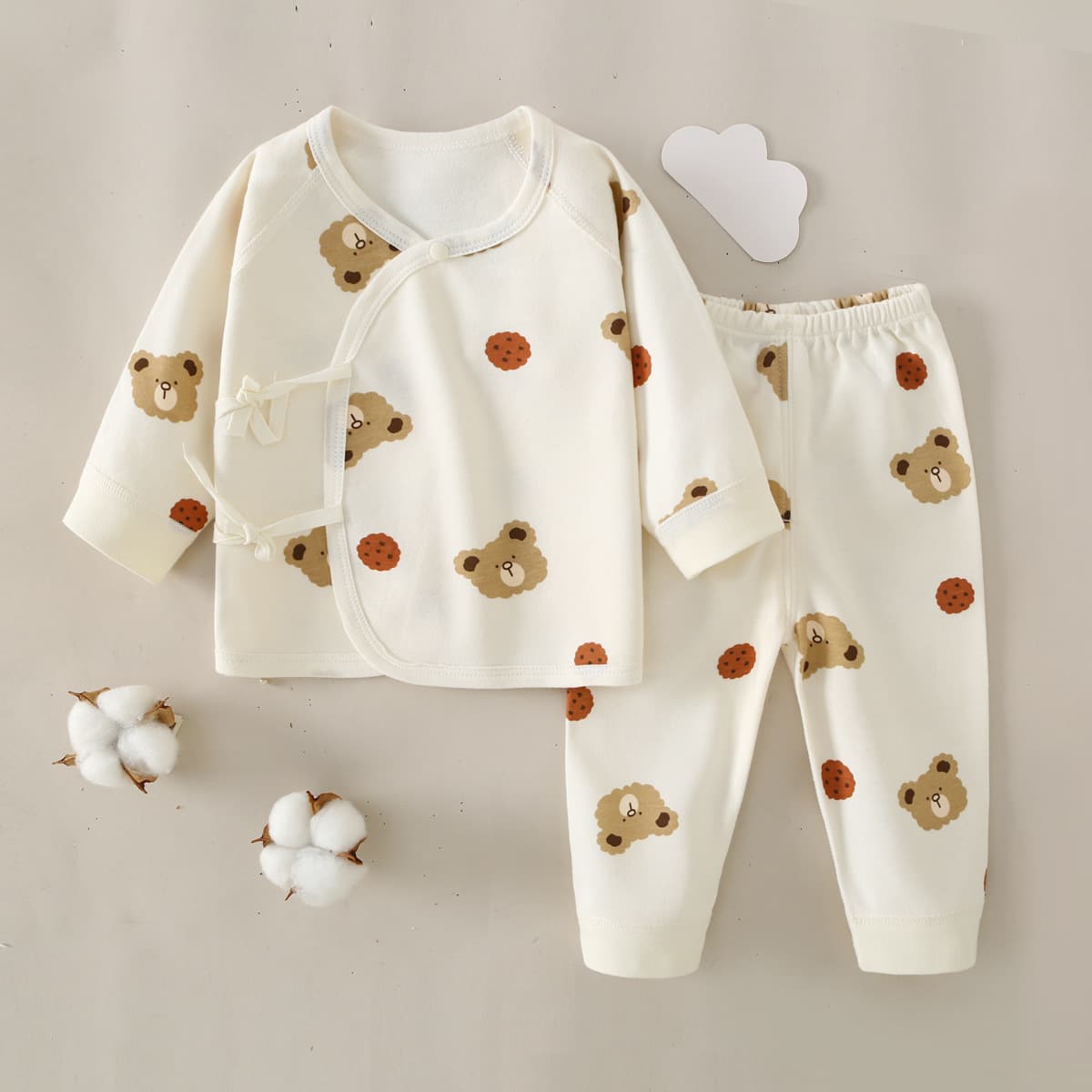 Kids' Autumn Cotton Underwear Set, Class A Baby Separates, Seamless Newborn Long-Sleeve Undershirt for Boys and Girls