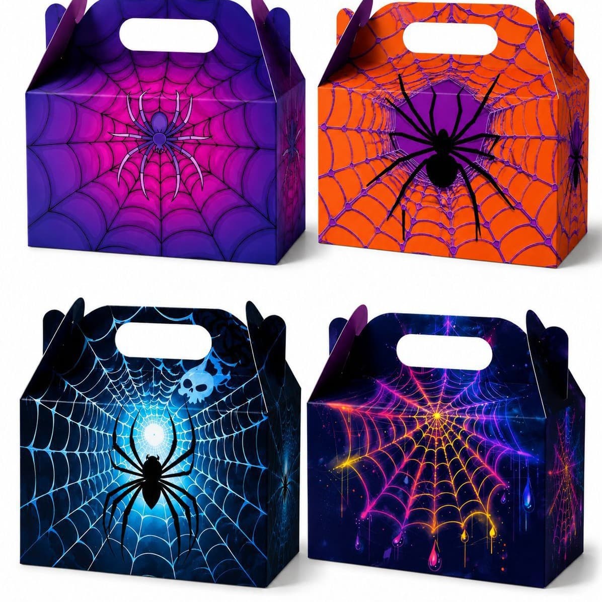 Halloween Gift Boxes, Spider Web Handheld Boxes, Party Favor Boxes, Children's Candy Boxes, Birthday Party Favor Boxes Custom