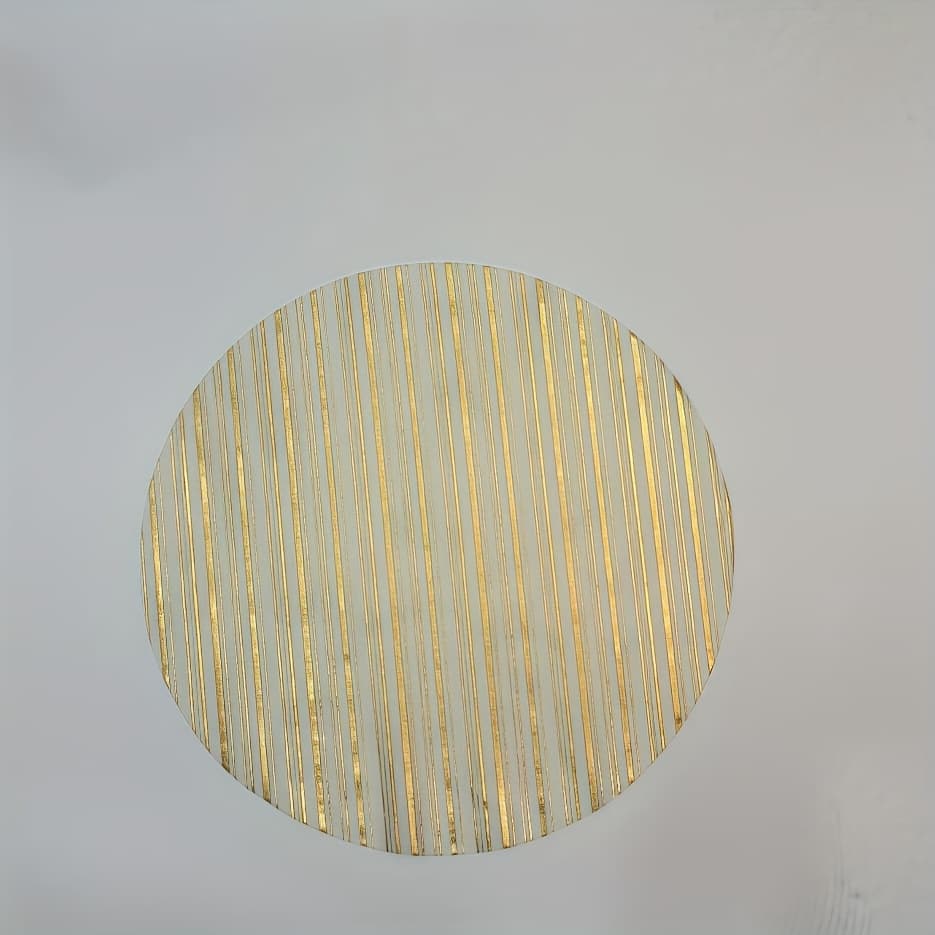 Cross-border Hot Seller Disposable Line Pattern Gold Foil Placemats Round Design Suitable for Birthday Parties Festivals Weddings Evenings