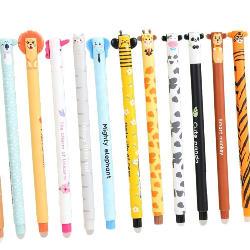 Cross-border Hot Selling Animal World Erasable Pen, Ins Style High Appearance, Student Erasable Gel Pen, Friction Erasable Blue Pen