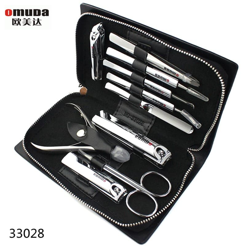 Omeda 33028 manicure and manicure set, nail clipper set, 10-piece set, elegant, classy and portable