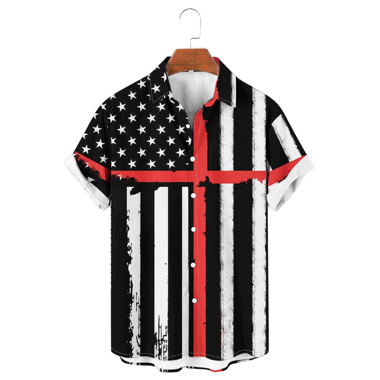2024 New Cross-border European and American Style Men's 3D Digital Print Shirt Trendy Versatile Short Sleeve Plus Size Menswear