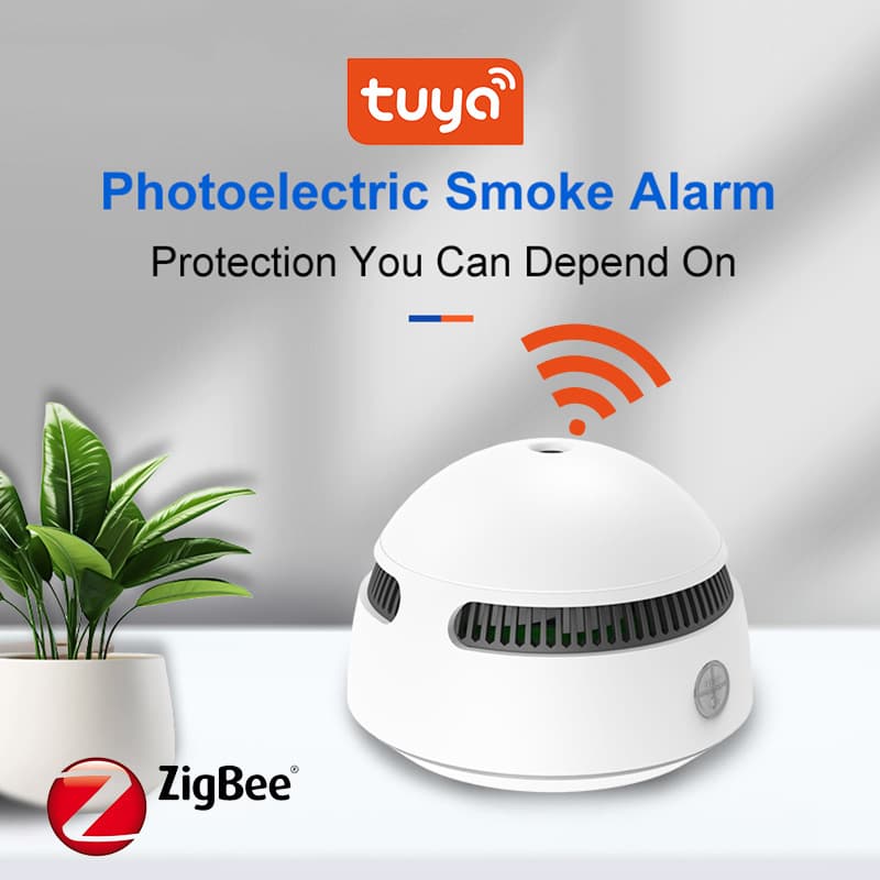 Tuya WiFi Lithium Battery Smoke Alarm with 10-Year Lifespan, Home Fire Smoke Sensor