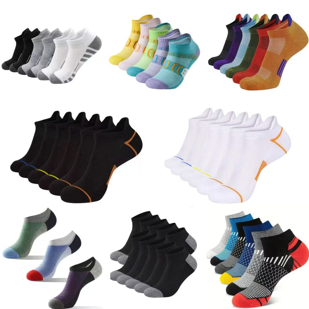 Cross-border Large Size Sports Socks for Men and Women, Outdoor Ankle Socks, Men's Socks, Foreign Trade Surplus Stock Socks Factory Wholesale
