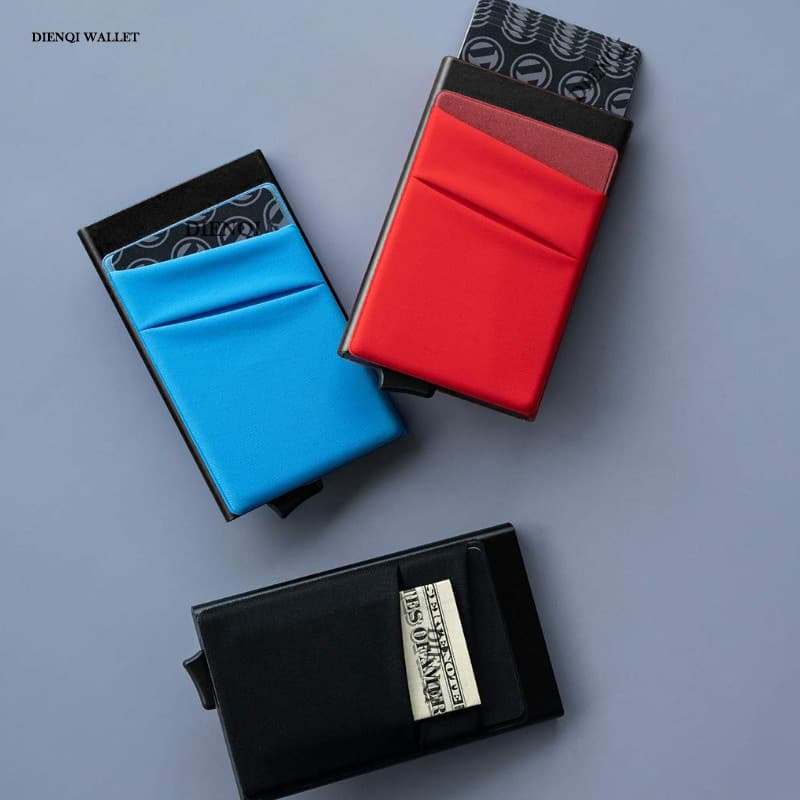 Cross-Border Men's Wallet Card Holder RFID Anti-Skimming Amazon Metal Automatic Pop-Up Card Aluminum Alloy Money Clip Wallet