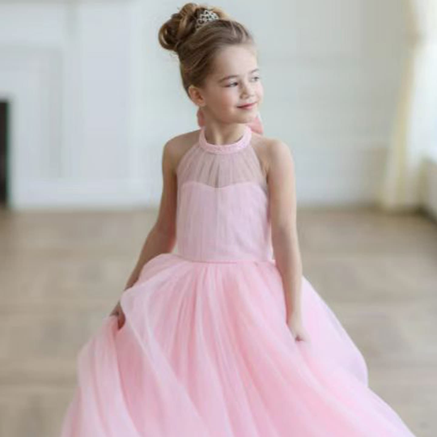Children's Formal Dress Princess Gown Cross-Border Children's Clothing Little Girl Long Wedding Dress Piano Performance Outfit Summer Girls' Dress