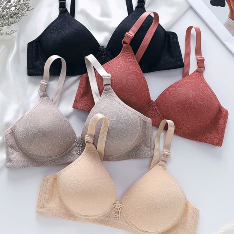Hot-selling popular middle-aged and elderly underwear, thin cup, small chest gathering, wire-free traditional bra, factory stock ready to ship instantly.