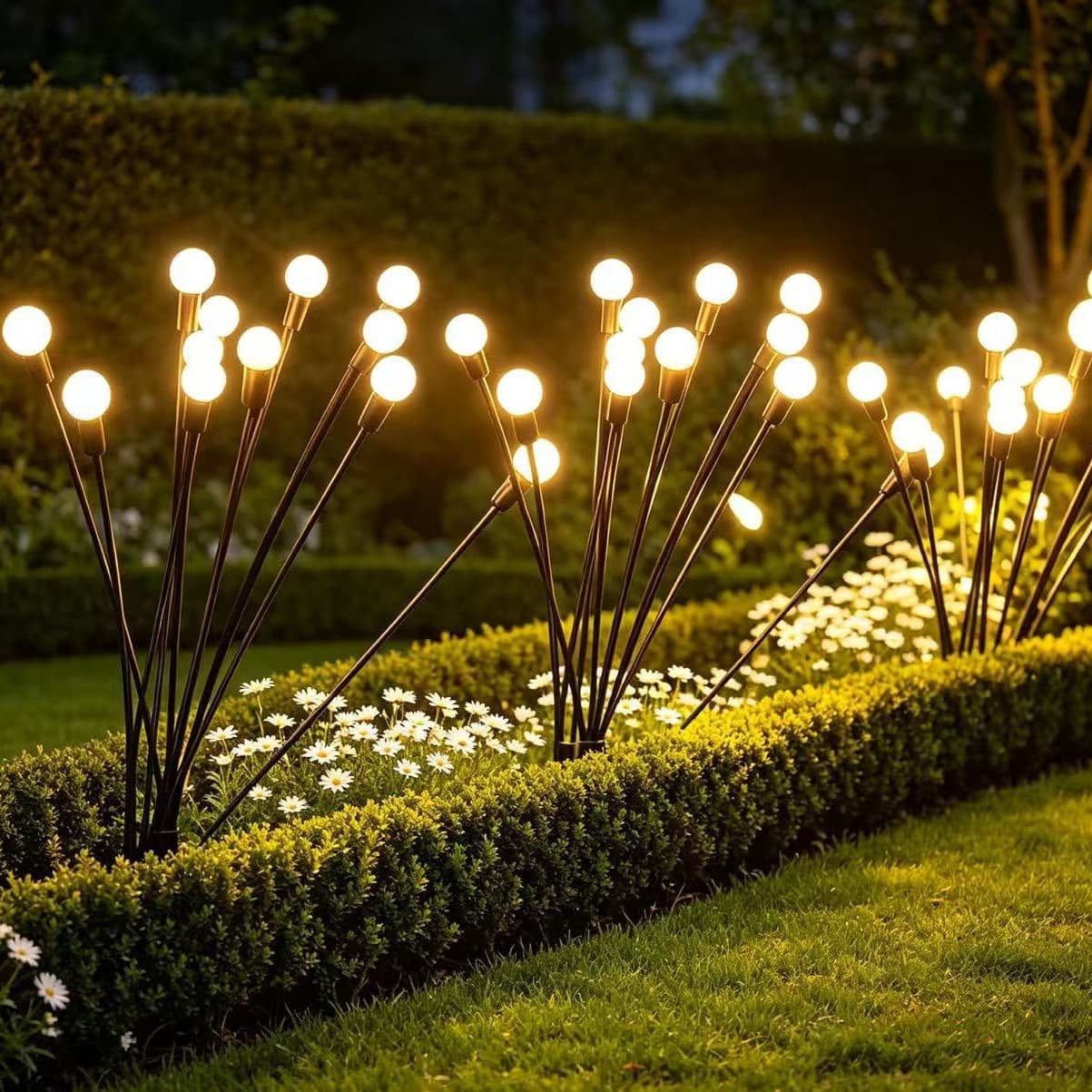 Solar light string firefly lights decorative ground lights garden lawn outdoor Christmas tree string lights waterproof camping lights
