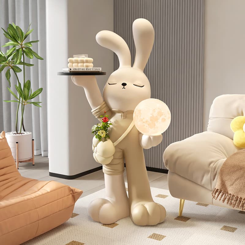 Rabbit large floor-standing ornaments living room TV cabinet sofa side table home decoration lamp moving to new home gift