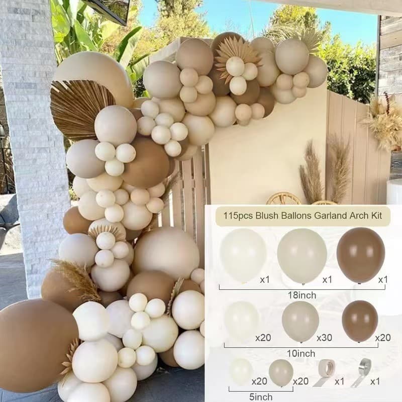 Cross-border new product thickened 115pc retro color latex balloon round wedding birthday party decoration balloon