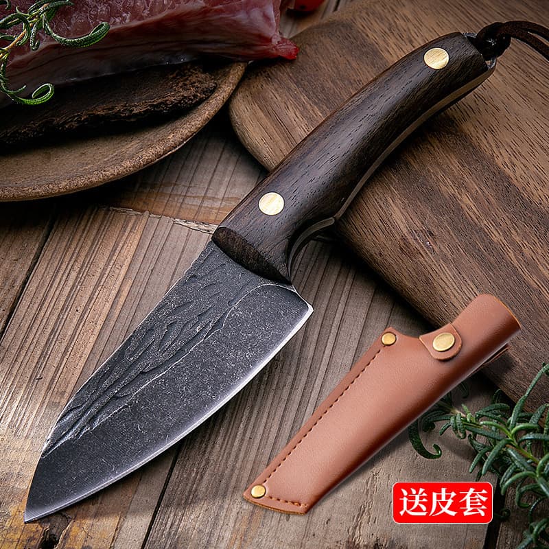 Mongolian Meat Knife, Hand-Pulled Meat Small Waist Knife, Outdoor Self-Defense, Fruit Peeling, Sheep Skinning, Bone Trimming, Forged Small Knife, Sharp