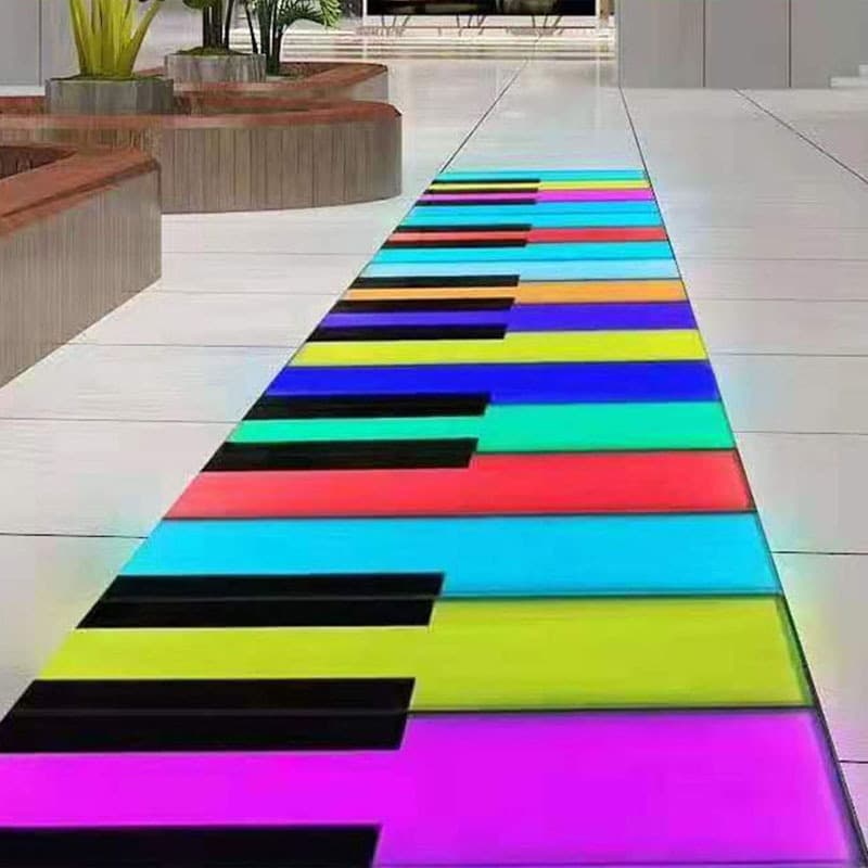 Interactive Piano Floor Tile Light, Colorful LED Floor Lamp with Sound and Light Effects for Social Media Attraction