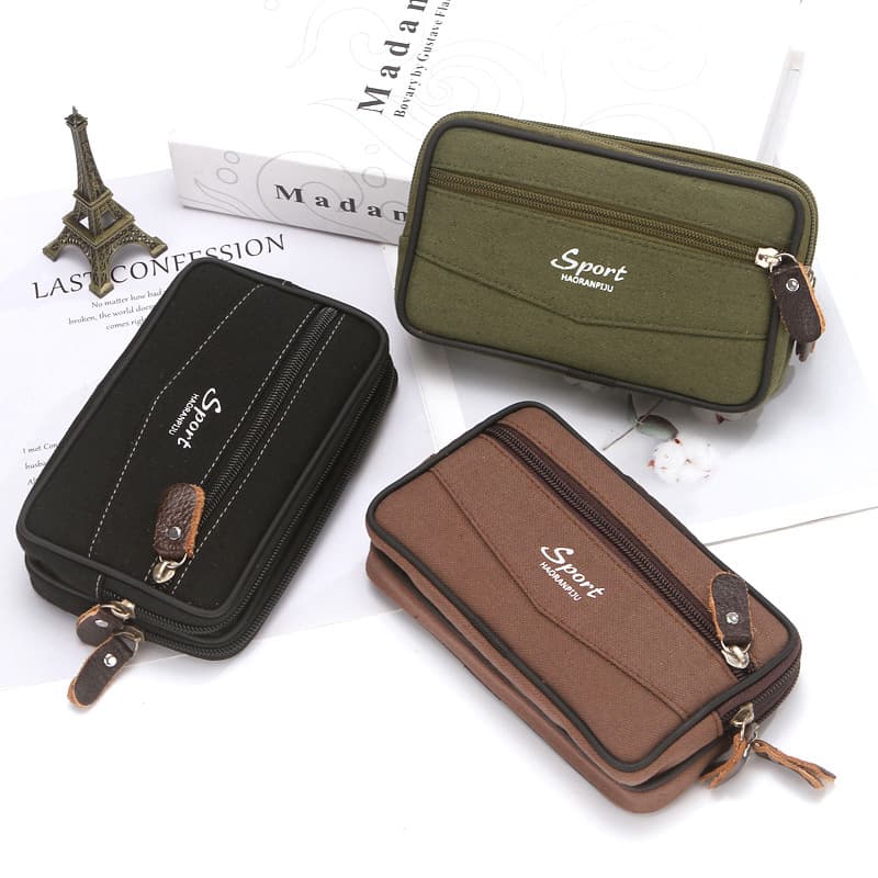 Large Canvas Phone Waist Bag with Belt Loop, Durable Work Site Phone Pouch, Coin Purse, Phone Waist Bag Wholesale