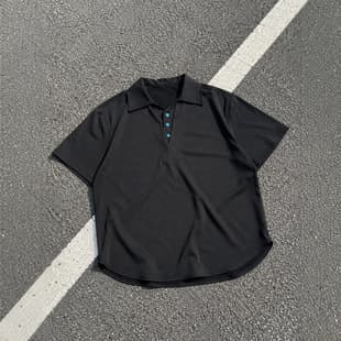 American-style polo shirt short sleeve T-shirt for men and women, summer loose breathable casual polo shirt, trendy simple half-sleeve tee