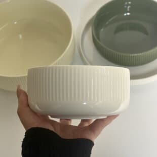 High-Aesthetic Ins-Style Ceramic Bowls, Simple Japanese Underglaze Color, Household Rice Bowl Noodle Bowl Soup Bowl Salad Bowl Vertical Grain Bowl