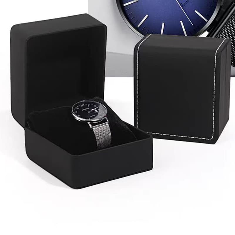 High-End Leather Watch Box Gift Box Storage Display Case for Casio Wristwatches Black Empty Box Jewelry Accessories Packaging