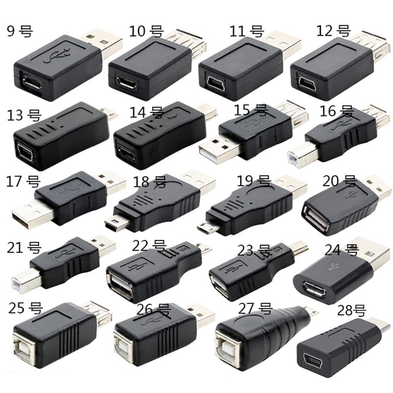 USB Adapter Mini USB to USB-A Male Micro Female to USB-A Male Android Data T-Connector