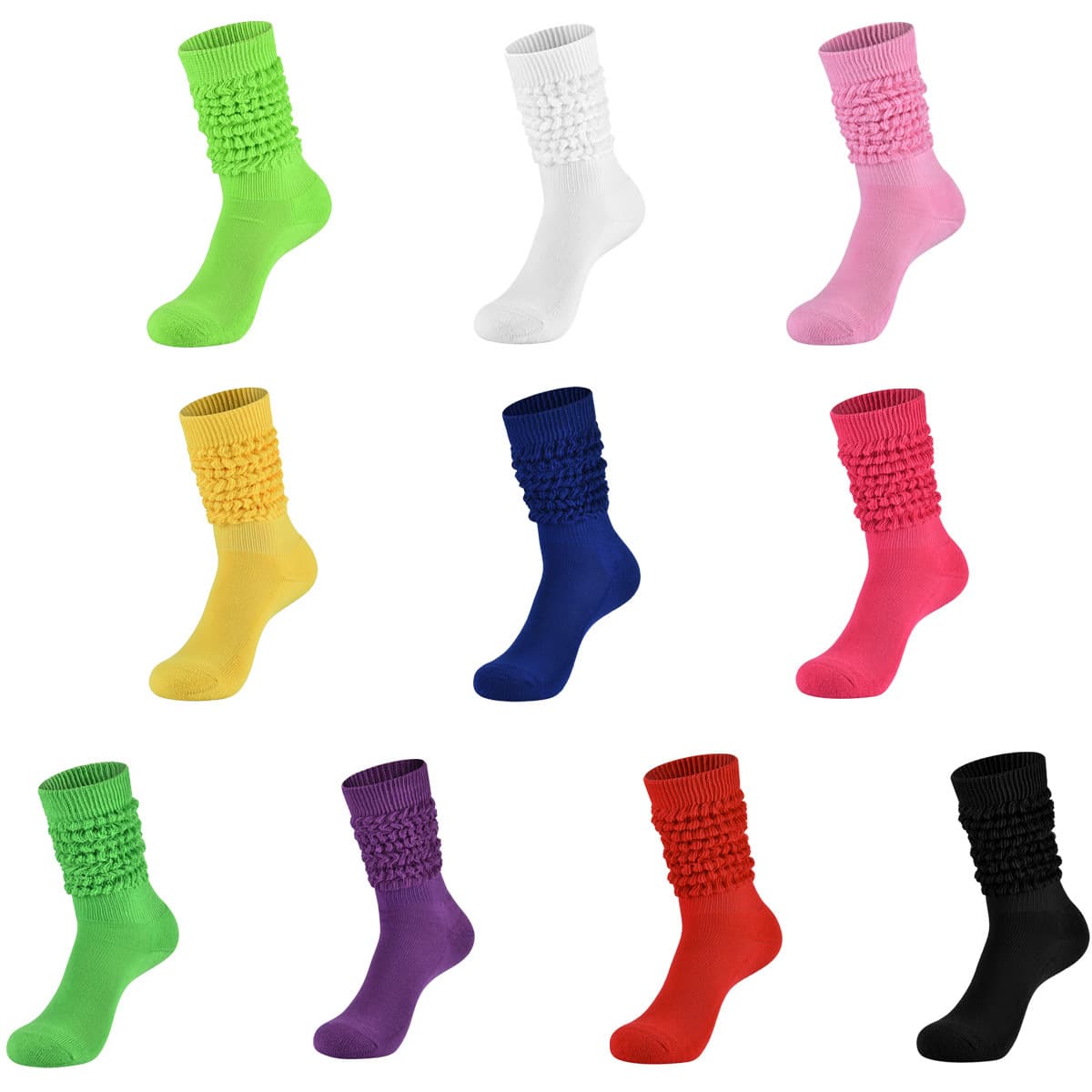 Cross-border Over-the-Knee Socks for Women, Autumn Winter Long Tube Knee-High Stacking Socks, Candy Color Bubble Socks, Towel Sports Long Socks, Women's Socks