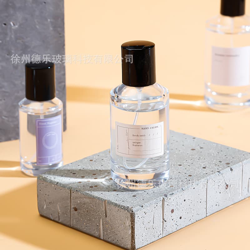 New Perfume Packaging Bottle 30ml 50ml 100ml Transparent Glass Perfume Spray Bottle Crimp Perfume Bottle