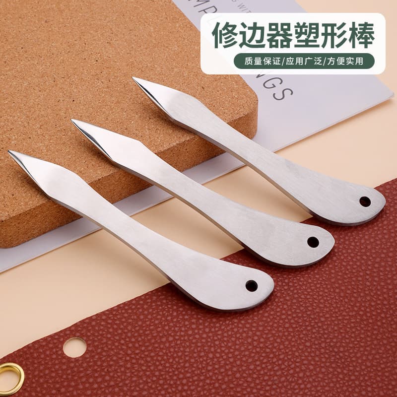 Stainless Steel Shaping Stick Trimming Tool DIY Leather Craft Leather Scorer Folding Tool