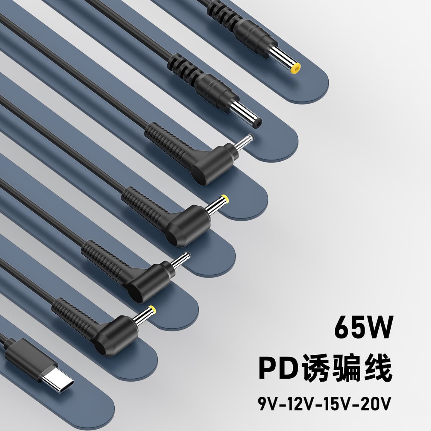 Type-C Male to DC 12V/15V/9V/20V Multi-Spec Power Cable for Modem, Printer, Router PD Fast Charging