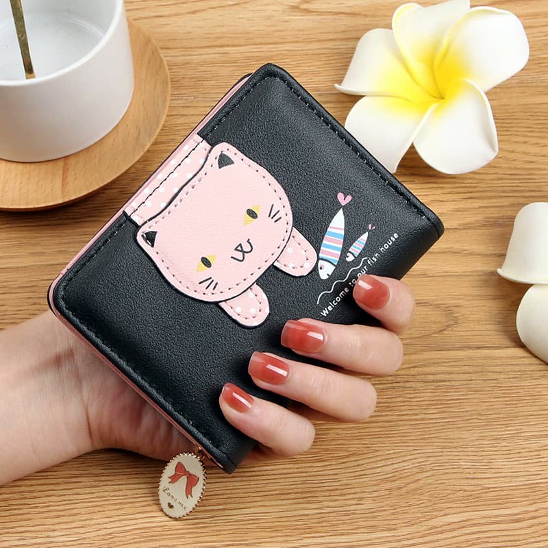 Cross-border Hot-selling New Short Wallet Women Card Holder Cute Zipper Cartoon Women's Wallet Printed Coin Purse Wholesale