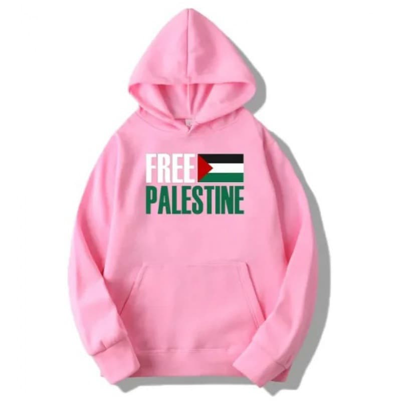 Cross-border Palestinian-Israeli Print Sports Hoodie Men's Autumn Winter Fleece Warm Hooded Jacket Men's Casual Hoodie Clothing