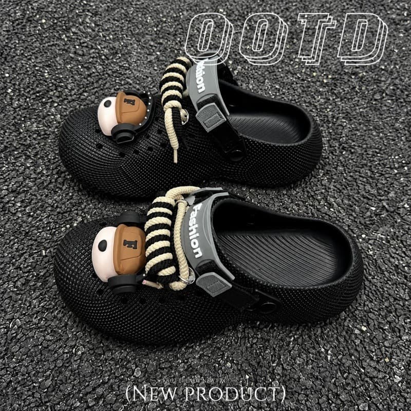 Men's 3D Crocs Sandals Casual Sandals Men's Shoes Summer Outerwear Thick-soled Flip-flops Outdoor Beach Shoes Bag