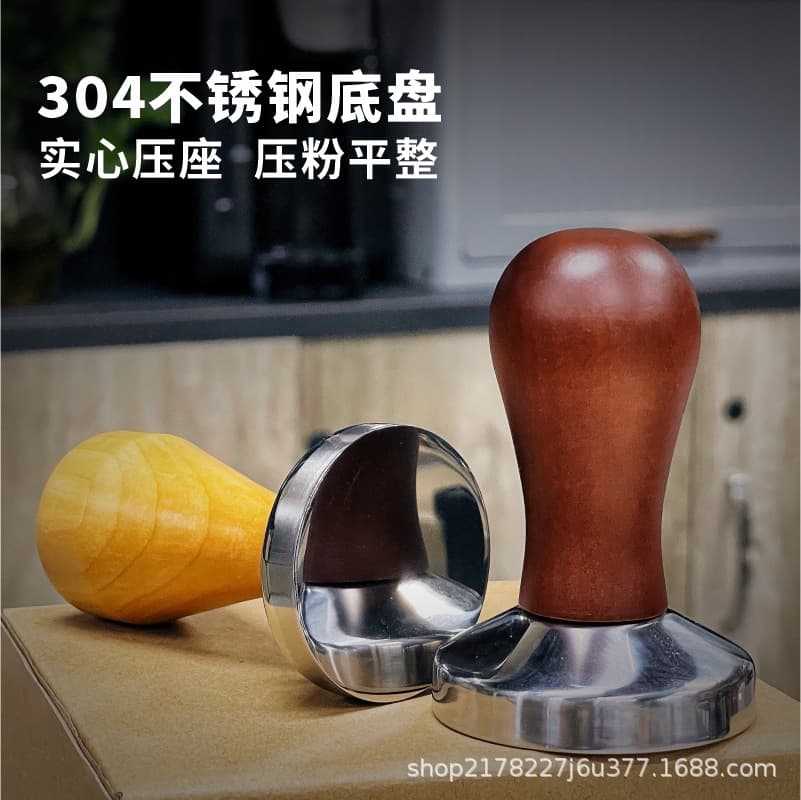 Coffee powder press solid stainless steel Italian style press powder hammer filled flat bottom cloth powder handle 51/53/58mm
