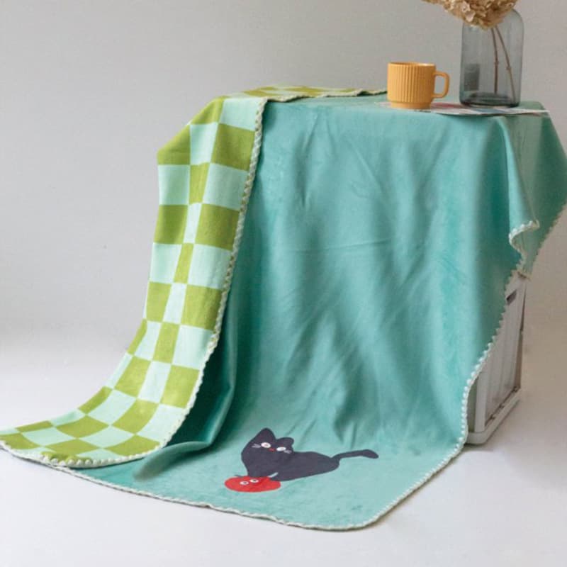 Double-Sided Printed Shell Stitch Blanket Wholesale Solid Color Light Luxury Sofa Blanket Office Home Nap Rest Shawl