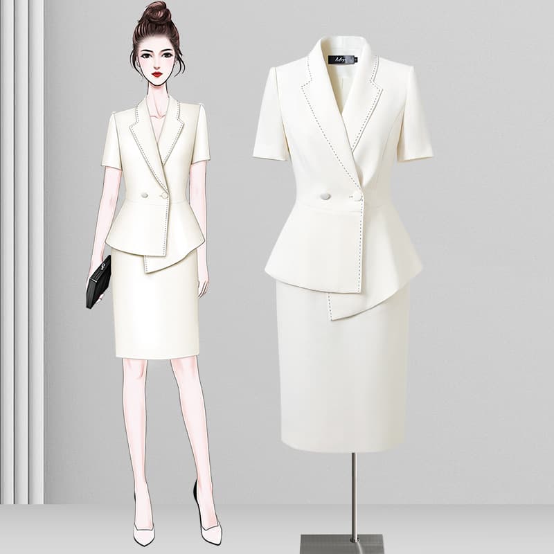Summer professional suit suit for women thin short-sleeved host formal suit skirt ol commuter workplace work clothes