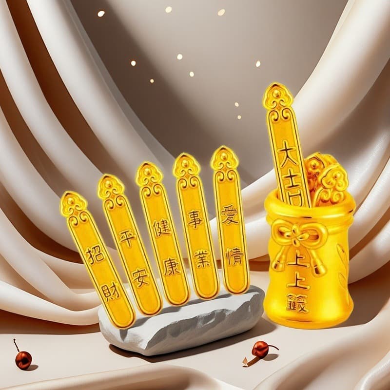 God of Wealth Fairy Sister Fortune Shake Stick Can Desktop Trinket Ornament Decoration Mini Offering Display