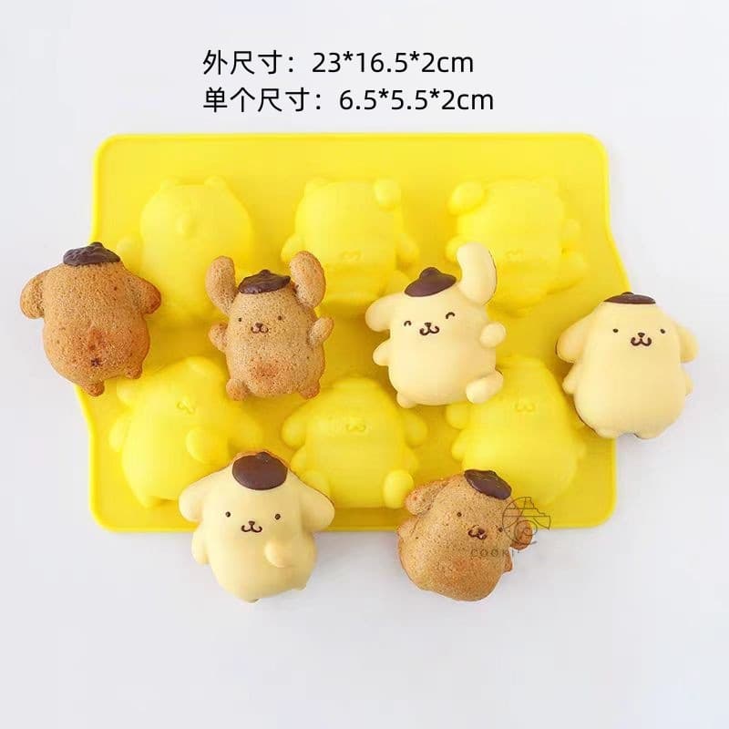 Japanese Cartoon 6-Cavity 4-Cavity Pudding Dog Mousse Cake Silicone Mold Jelly Ice Cream Gypsum Doll Mold Epoxy Resin Mold