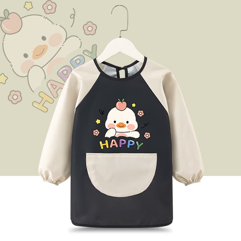 Kids Art Smock Reversible Apron Waterproof Drawing Painting Protective Clothing for Boys Girls Kitchen Kindergarten Eating Baby Coverall