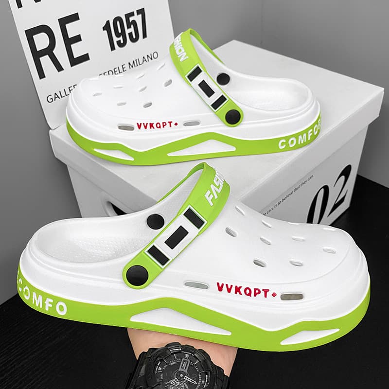 Men's Summer EVA Sandals Breathable Lightweight Soft Bottom With Hole For Beach Use Dual Purpose Slippers Wholesale