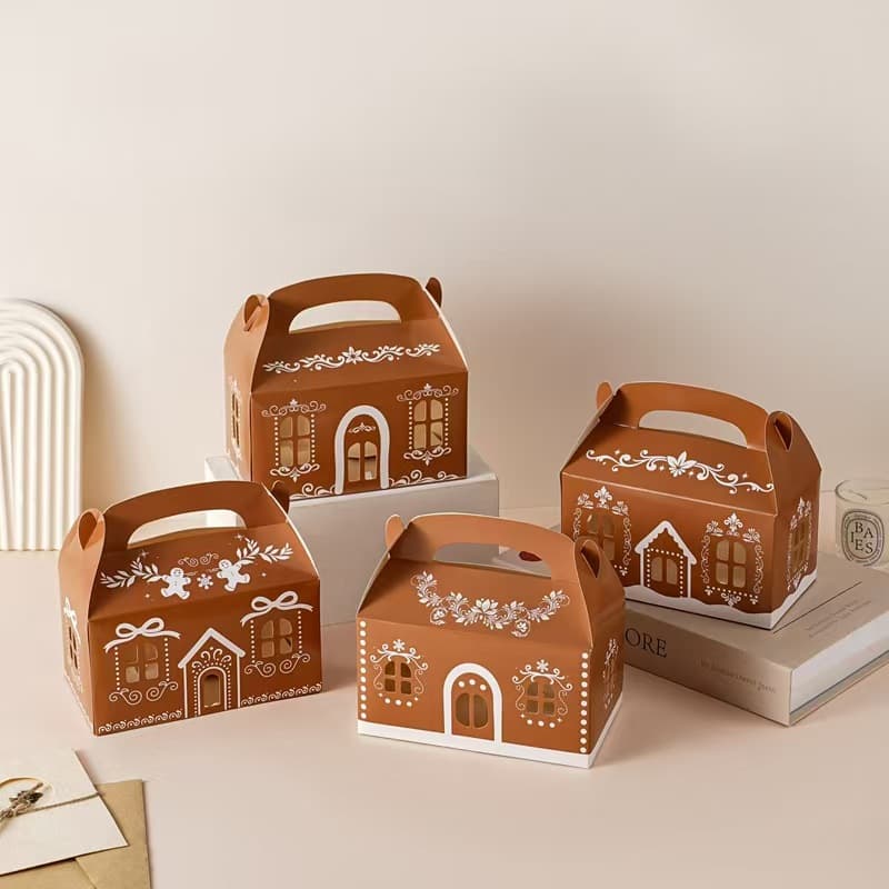 Cross-border hot selling Christmas theme party gingerbread box Valentine's Day Halloween snack candy box handheld bread box