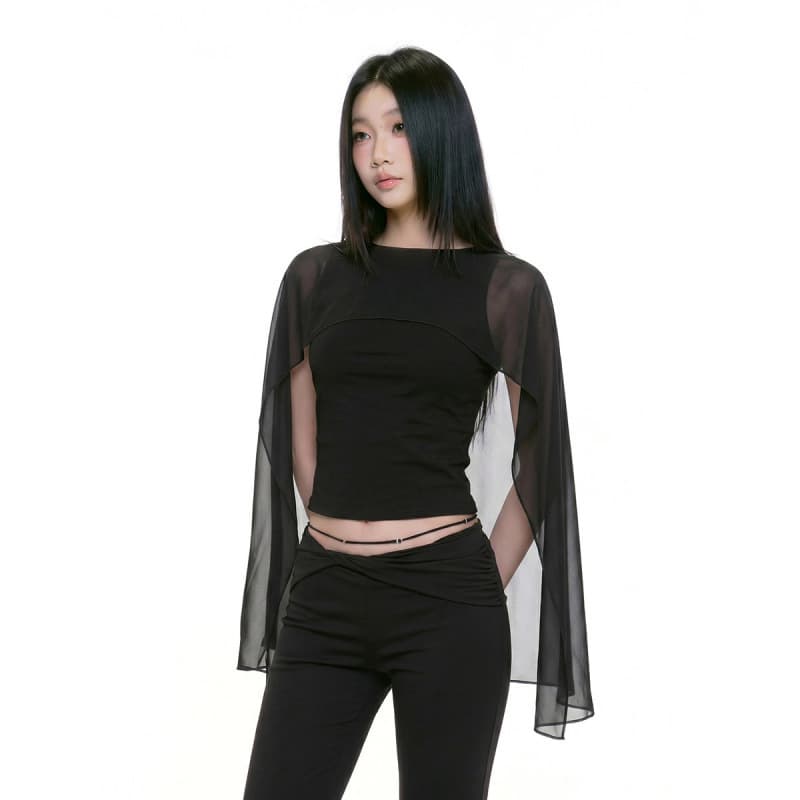 Spot 260 grams of rayon gauze shawl vest for women 2026 summer style Korean waist hot girl cape one shoulder