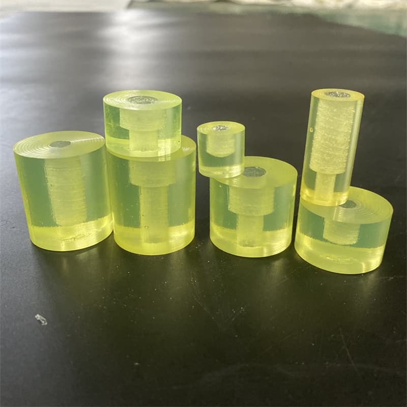 Polyurethane rubber damping materials with countersunk holes, blind holes, through holes, solid columns, urethane impact blocks, buffer pads, non-slip.