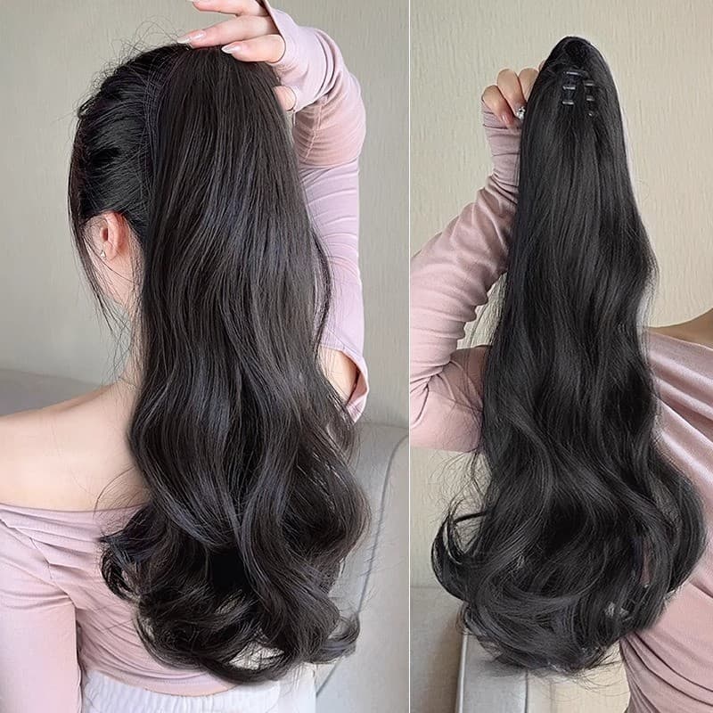 Women's Ponytail Hair Extension Wrap-Around Ponytail Braidable Fashion Boxing Braid Natural Realistic Ponytail