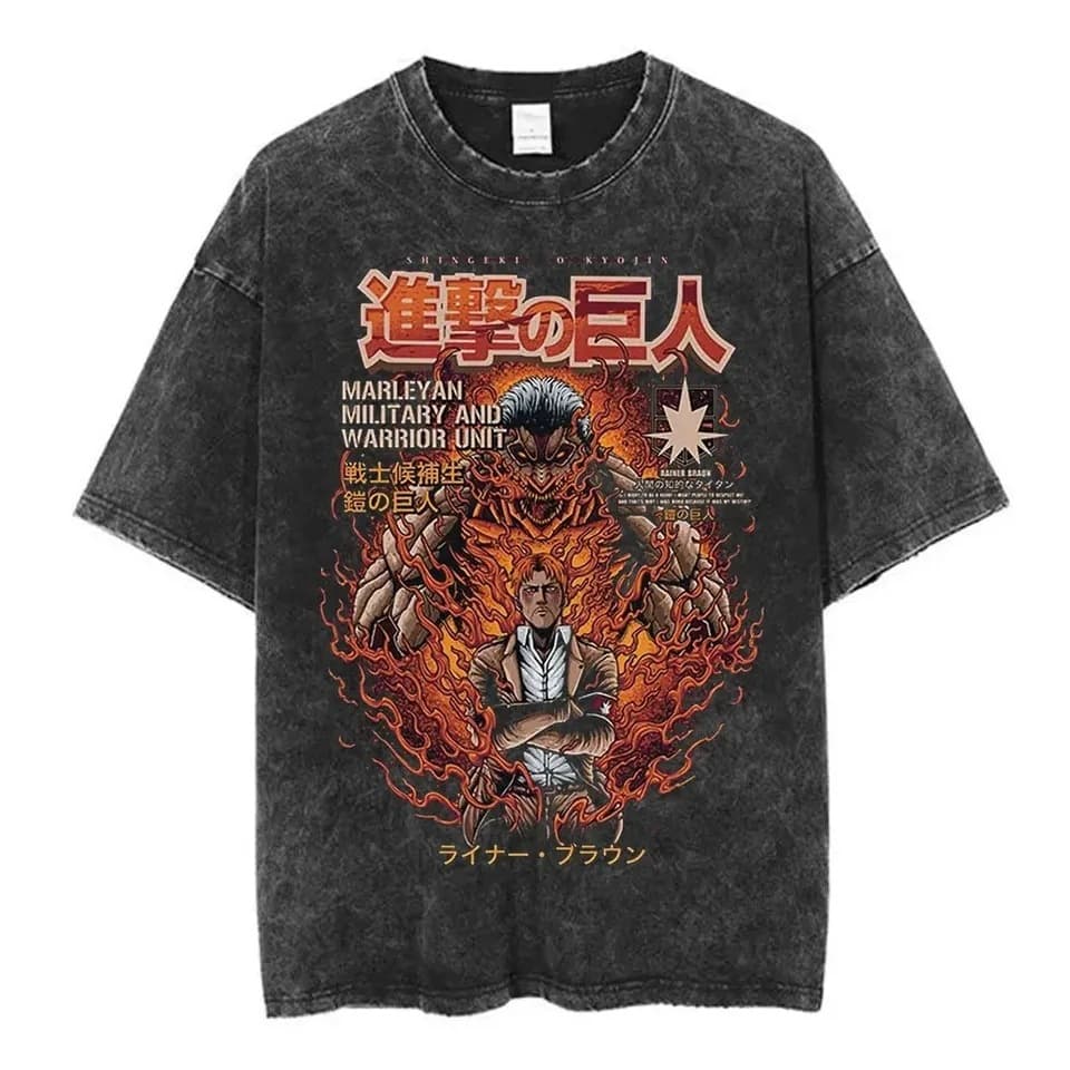 Attack on Titan Washed T-Shirt Shingeki No Kyojin Season 4 Final Rumbling Eren Yeager
