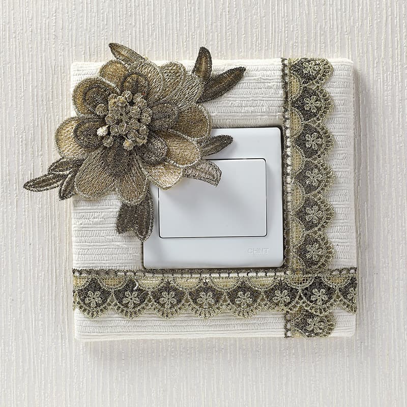 European Country Household Fabric Switch Sticker Protector Cover Simple Modern Switch Sticker Wall Sticker Wall Outlet Protector Cover