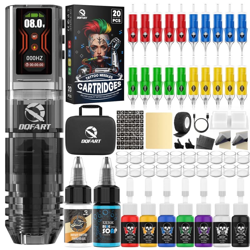 DQFART Wireless Tattoo Set Cross-Border Best-Selling Tattoo Machine Beginner Tattoo Tool Line Cutting and Shading All-in-One Machine
