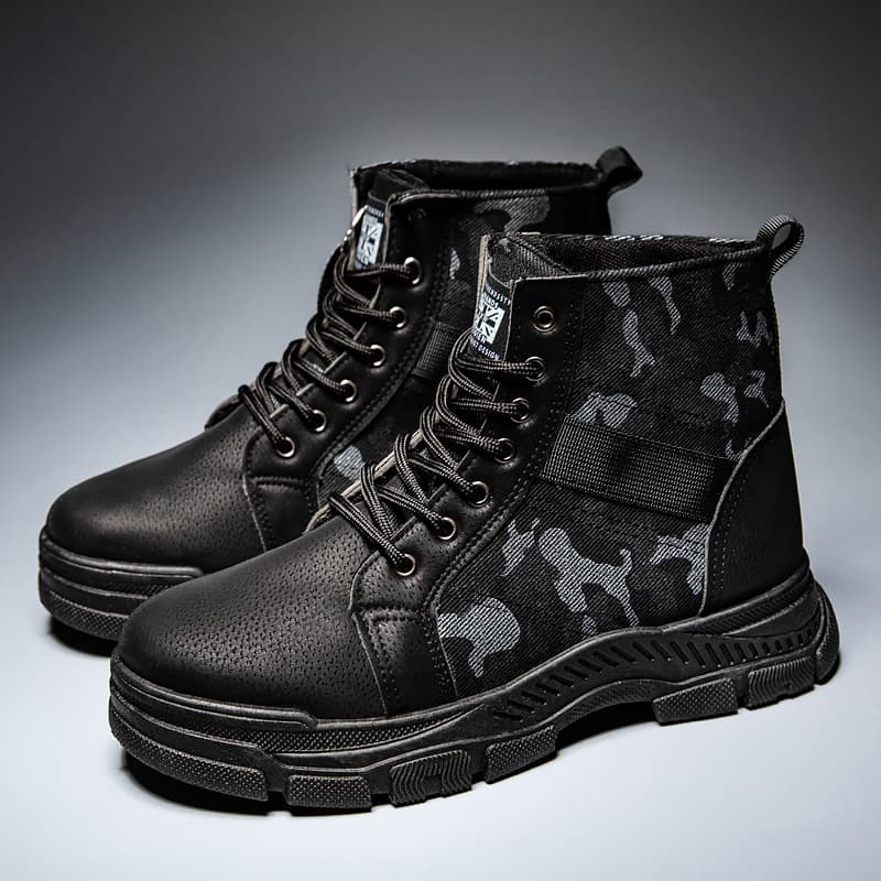 Cross-border trendy outdoor training Martin boots with texture, wear-resistant and comfortable, men's workwear sports boots, sports and leisure rhubarb boots
