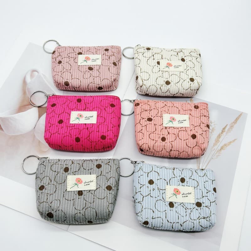 New Velvet Printed Coin Purse Mini Small Bag Storage Bag Creative Korean Coin Bag Key Bag Factory Wholesale