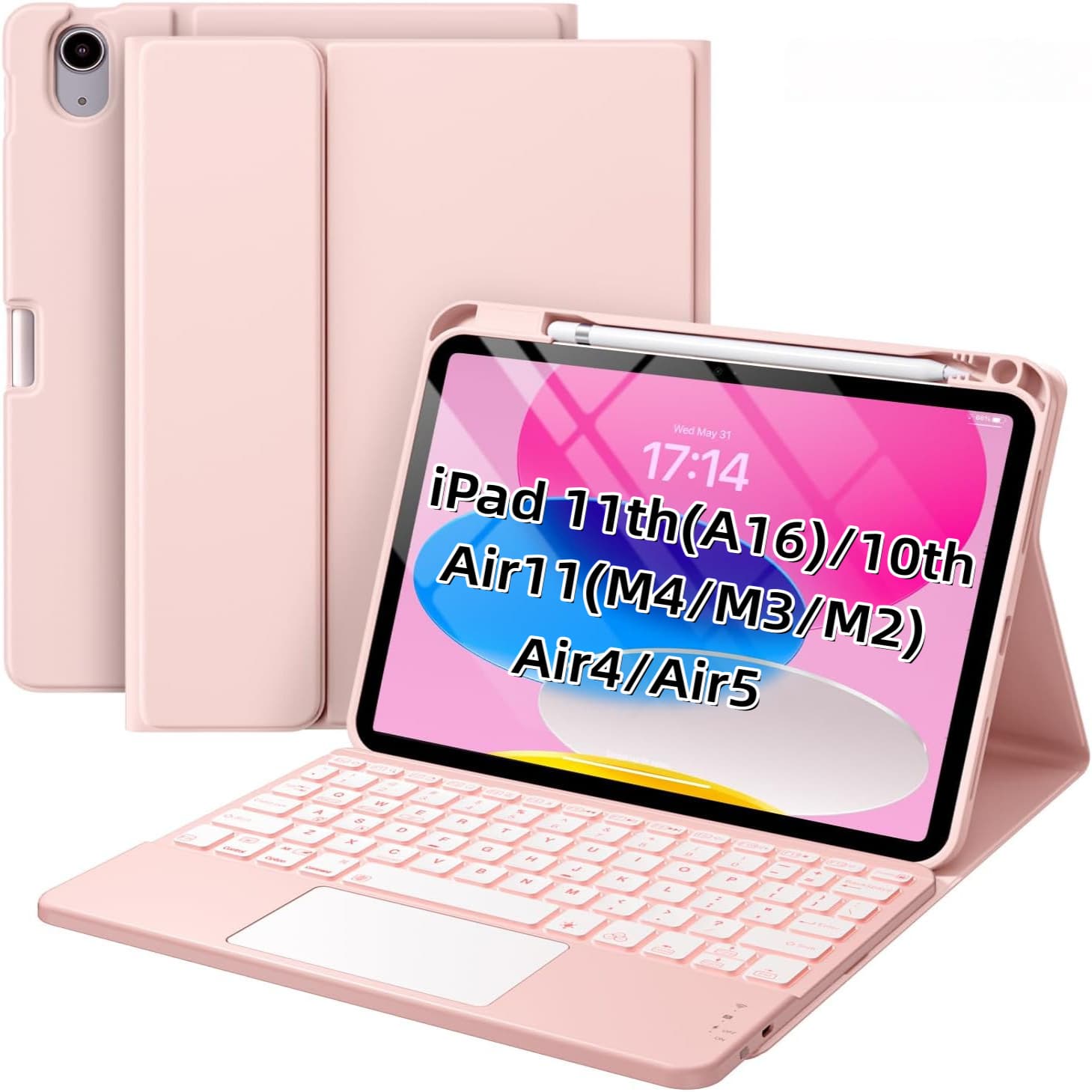 Suitable for iPad110 generation tablet protective case A16 with touchpad colorful backlight Bluetooth keyboard Air11 leather case