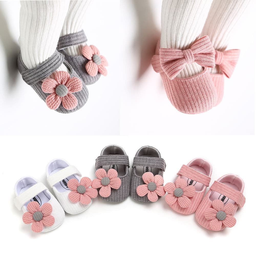 Baby Shoes Soft-Soled Infant Walkers Flower Pre-Walking Shoes Cute Style Girls Cloth Shoes