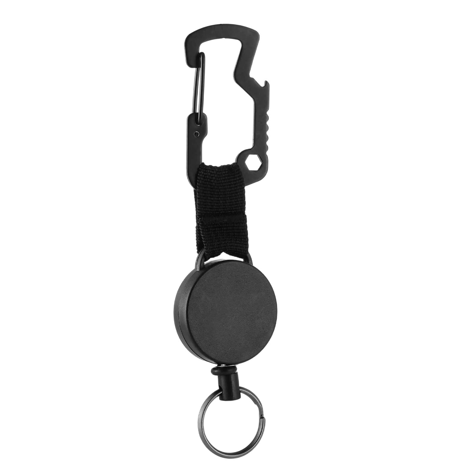 Retractable Keychain Webbing Clip Anti-Loss Anti-Theft Key Cord Steel Wire High Elasticity Multi-Function Carabiner