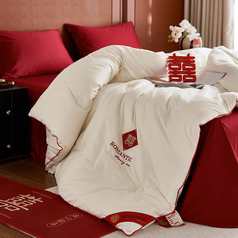 A-Class All-Cotton 20% Soybean Fiber Dowry Quilt, Thickened Winter Core with Double Happiness